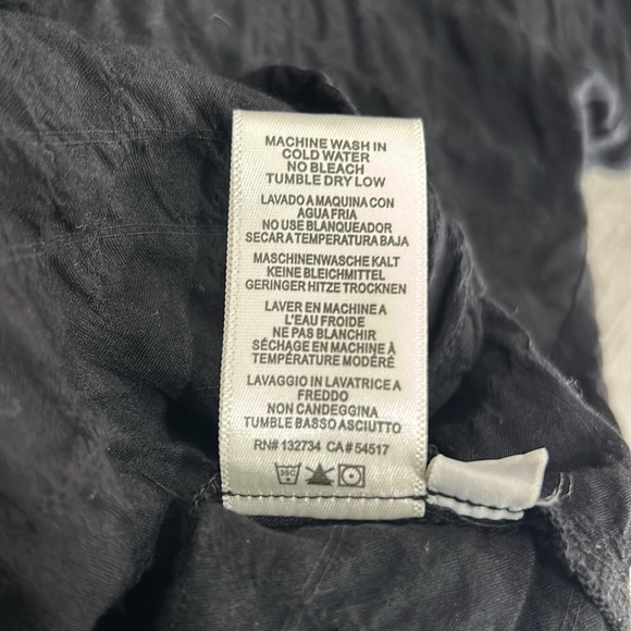 Cloth & Stone by Anthropologie Lyia black semi sheer tie front crinkled blouse - Picture 8 of 9